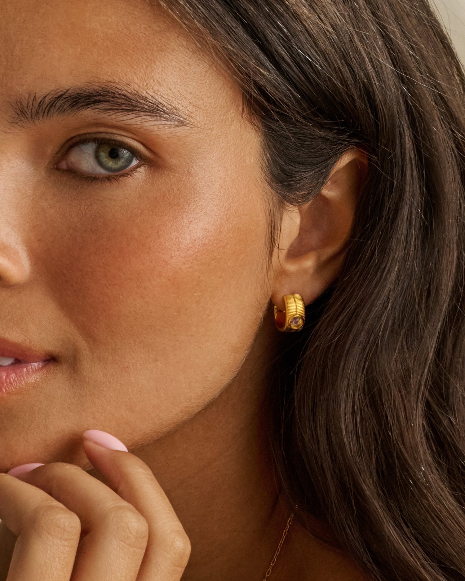 Birthstone Hoop Earrings June