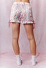 Printed Sleeve Ruffle with Tie Detail Satin Pajama Set