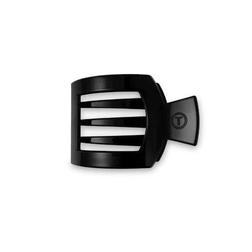 Jet Black Small Flat Square Hair Clip