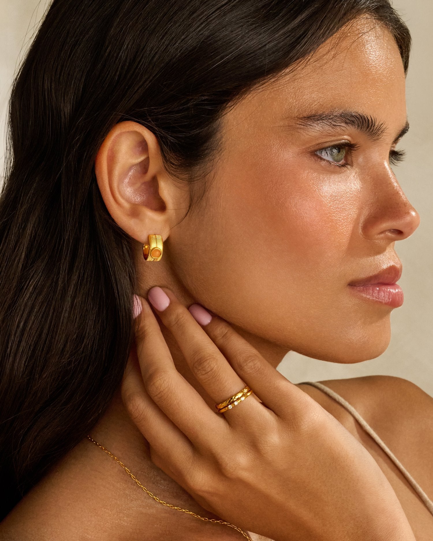 Birthstone Hoop Earrings July