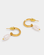 Pearl Lustre Hoop Earrings