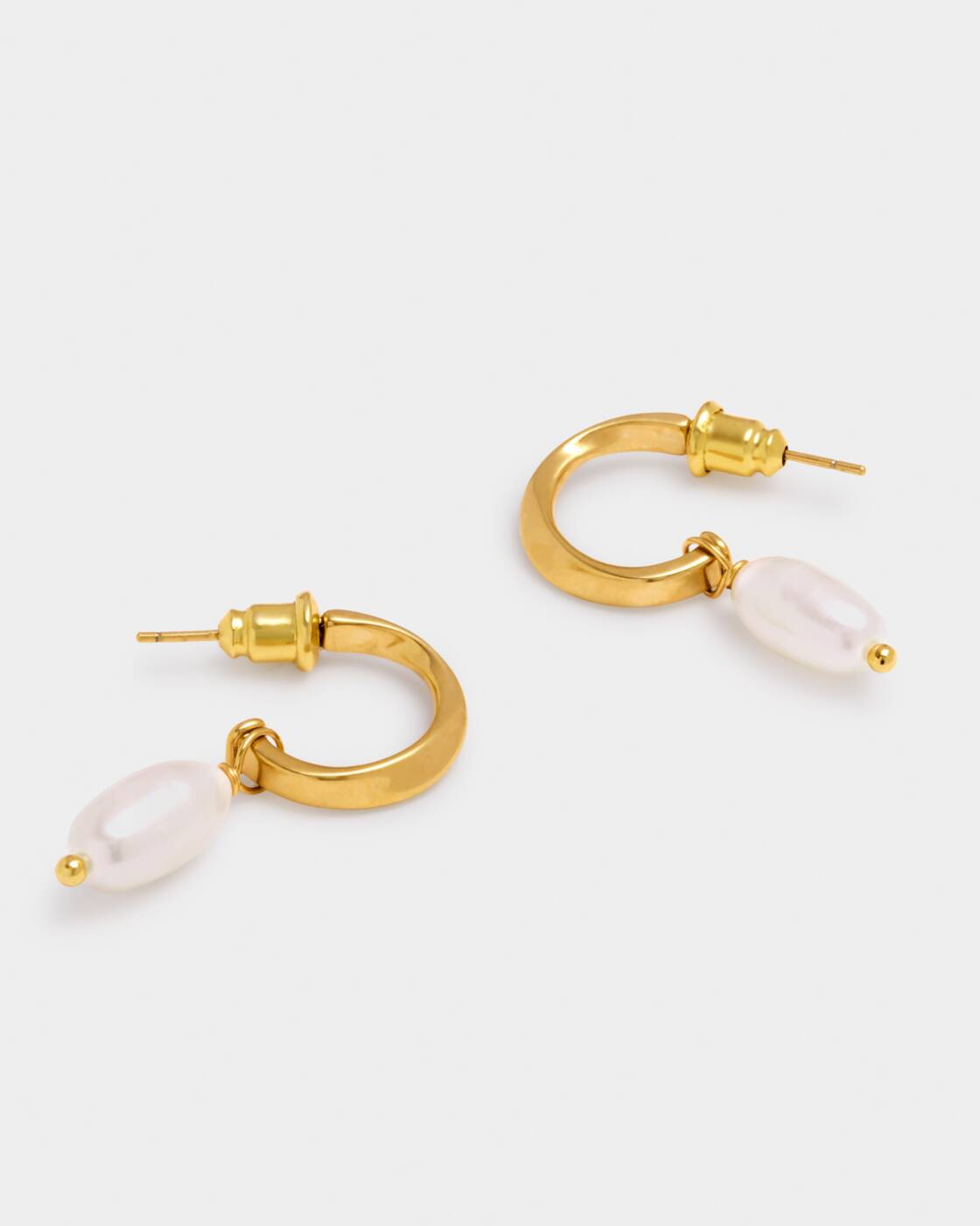 Pearl Lustre Hoop Earrings