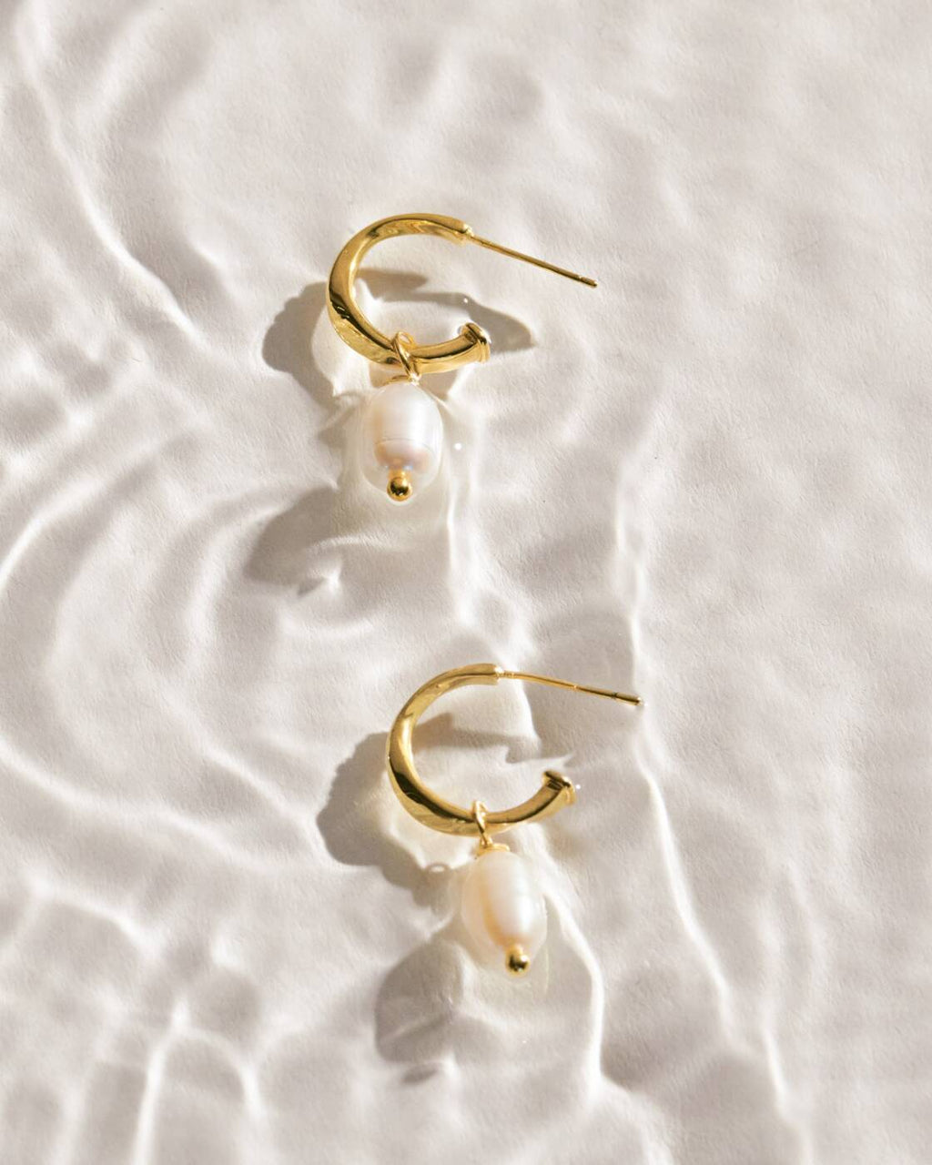 Pearl Lustre Hoop Earrings
