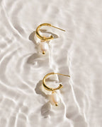 Pearl Lustre Hoop Earrings