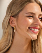 Pearl Lustre Hoop Earrings