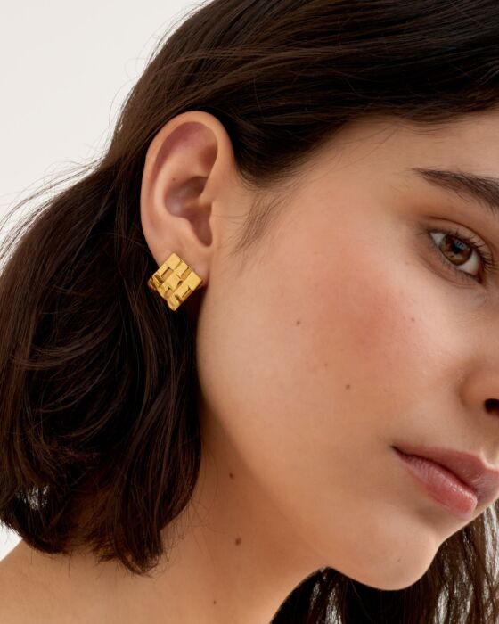 Taya Woven Stud Earrings