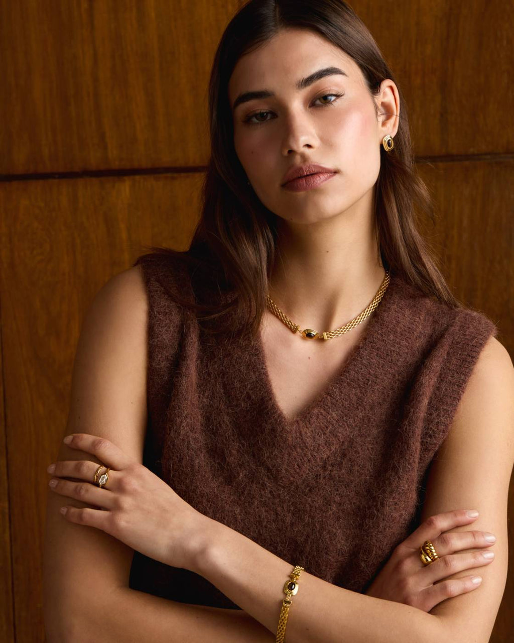 Tiger's Eye Button Necklace