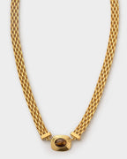 Tiger's Eye Button Necklace