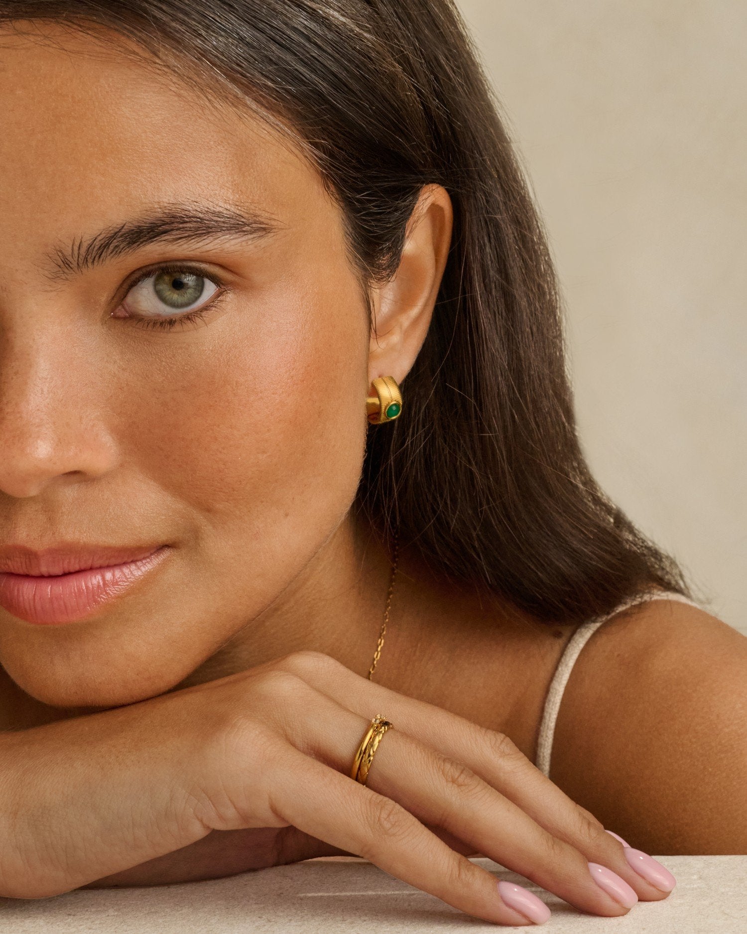 Birthstone Hoop Earrings May