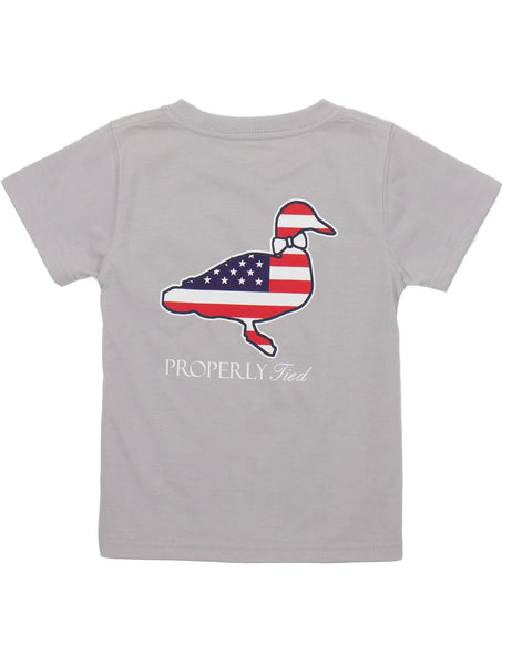 Americana Logo Duck Tee Gray
