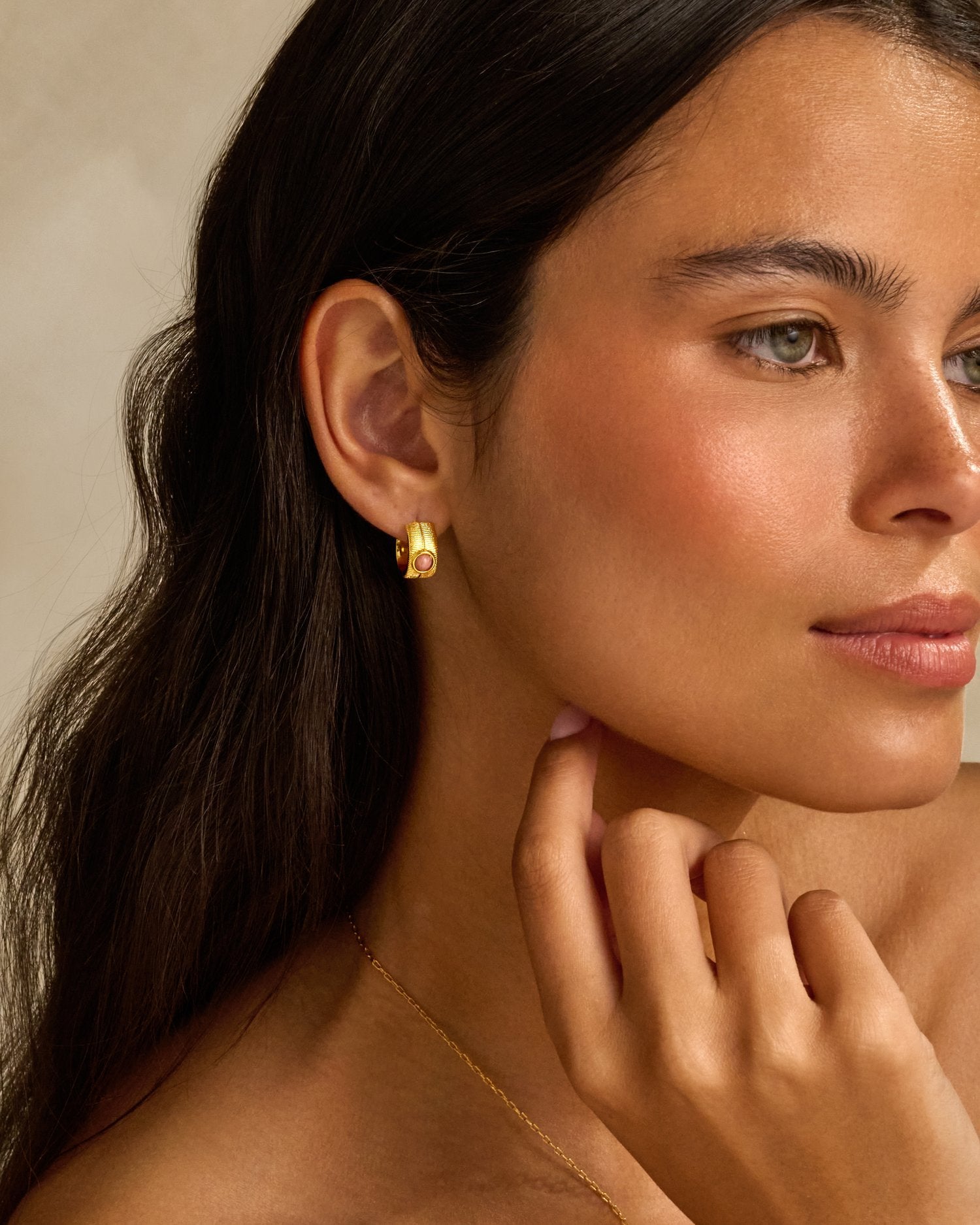 Birthstone Hoop Earrings October