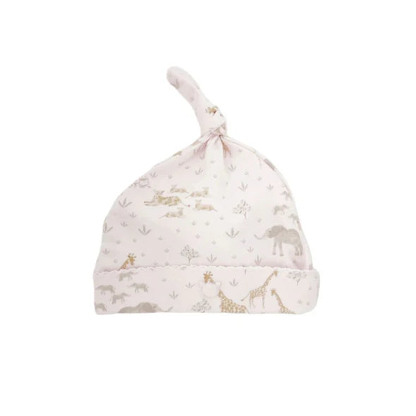 Safari Knot Beanie Hat Pink