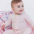 Magnetic Pink Dot Footie with Ruffle
