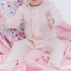 Magnetic Pink Dot Footie with Ruffle