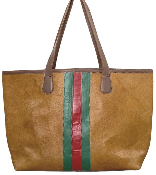 Hyde Stripe Tote in Tan
