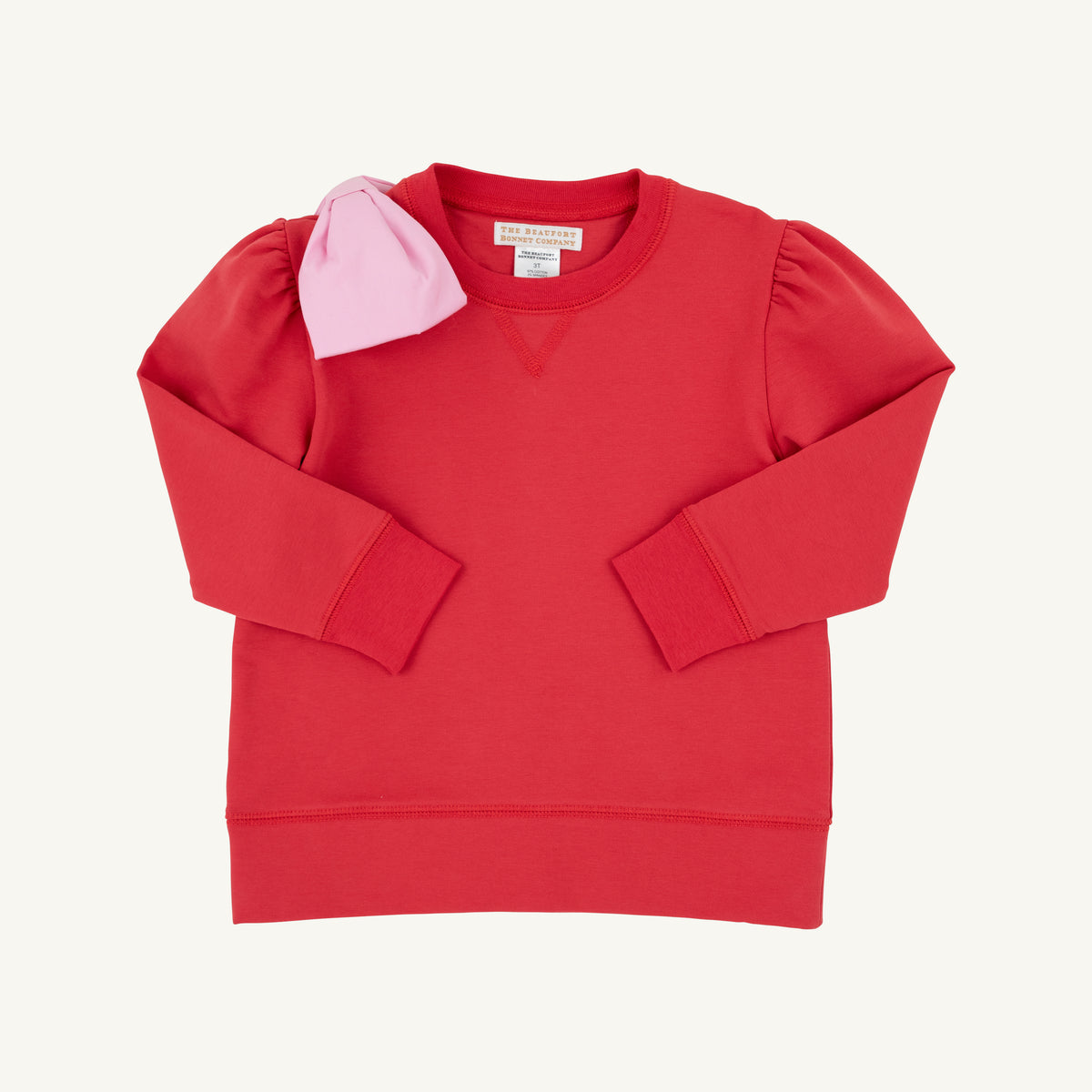 Cassidy Comfy Crewneck Puff Sleeve- Bow