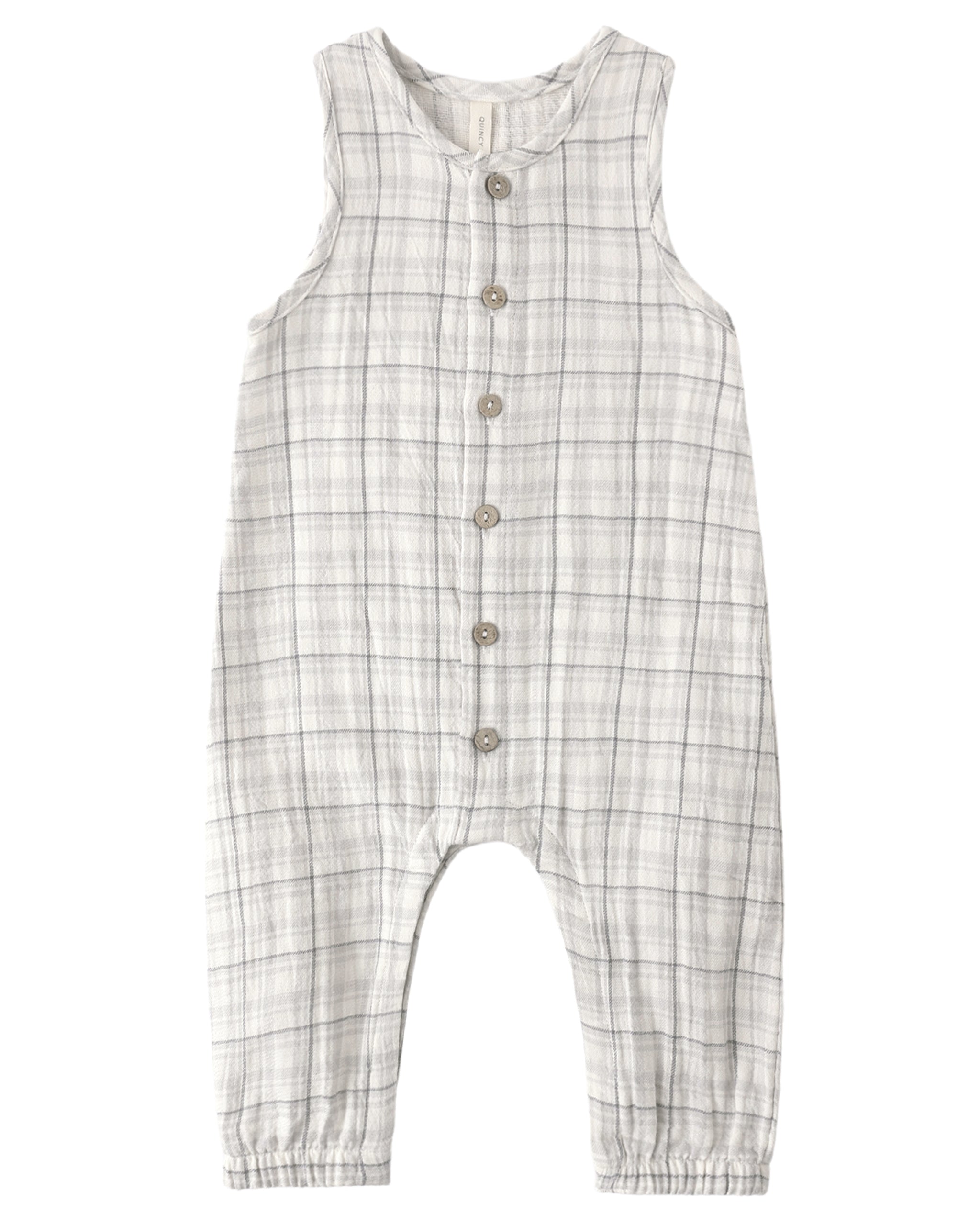 WOVEN JUMPSUIT BLUE PLAID
