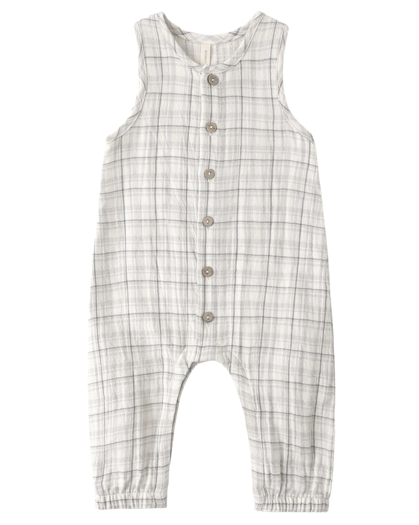 WOVEN JUMPSUIT BLUE PLAID