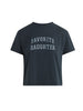 The Cropped Collegiate Tee FD Navy