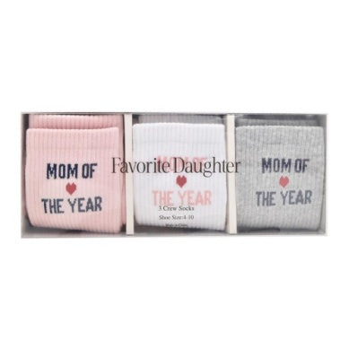Mom Of The Year Heart Socks