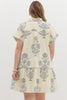 Floral print roll-up band short sleeve