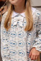 Horse Bits and Bows/Worth Ave White LS Banks Bow Dress