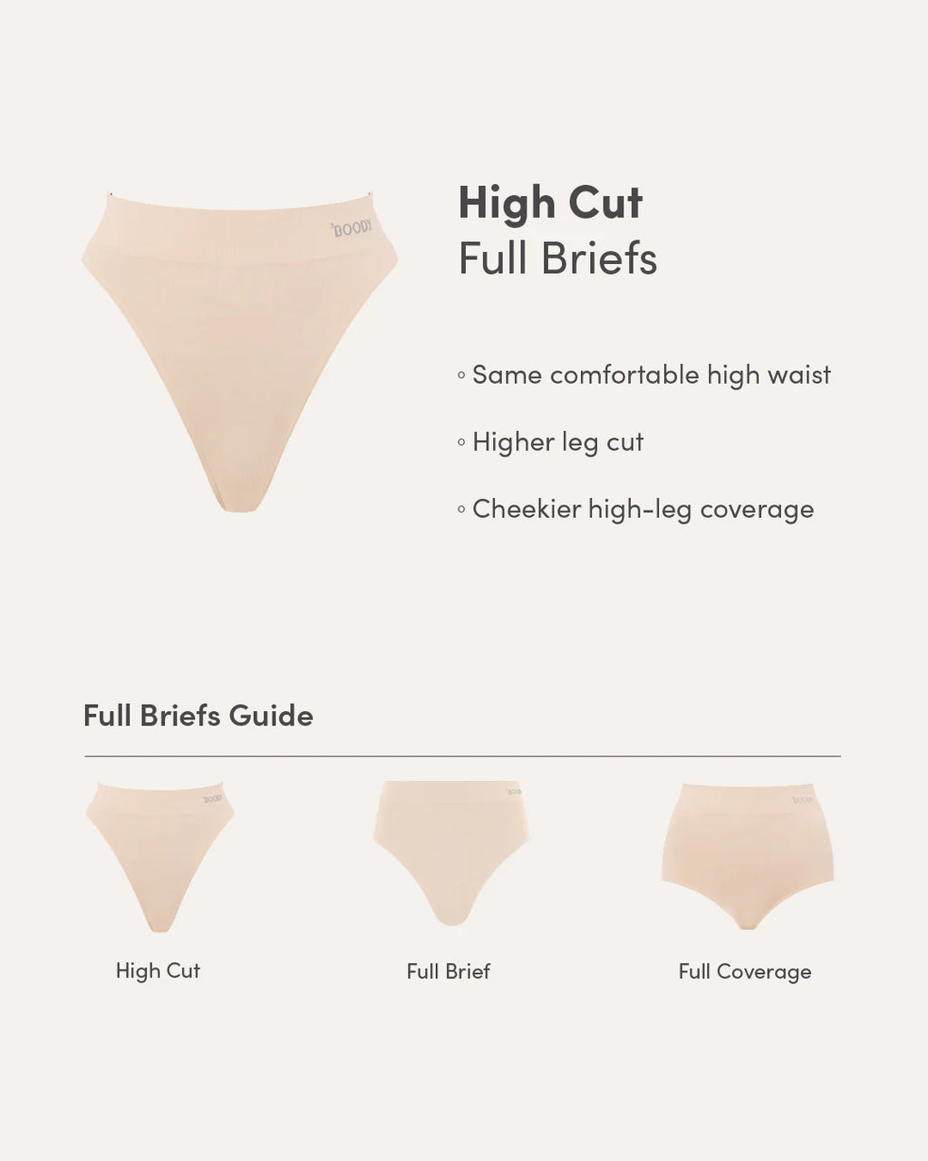 Nude High Cut Full Brief