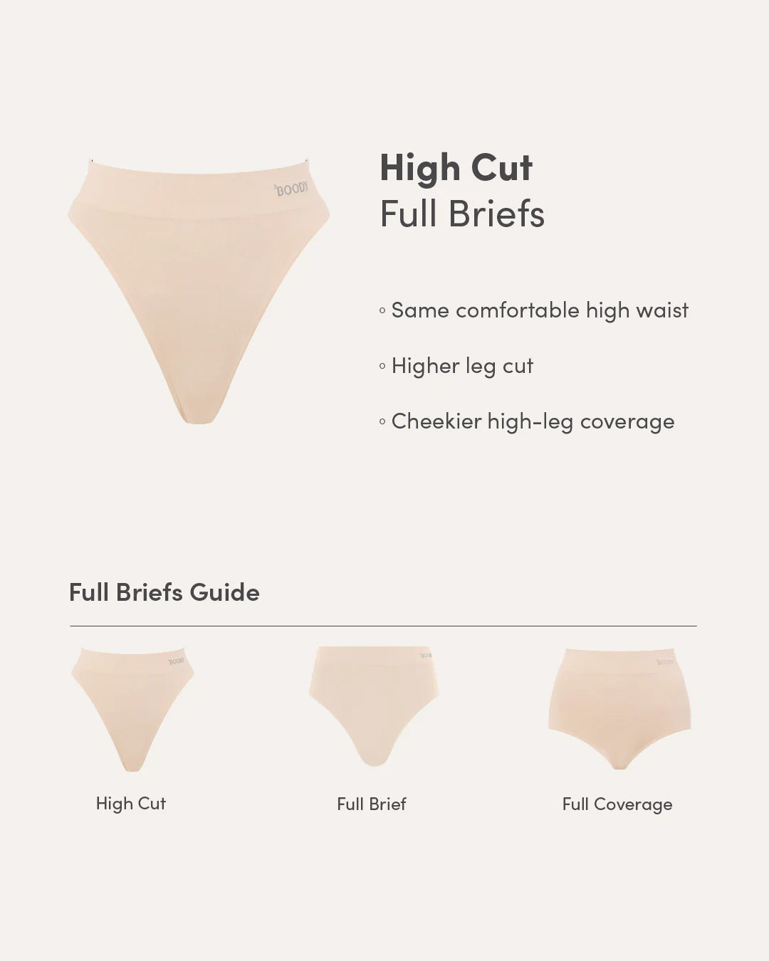 Nude High Cut Full Brief