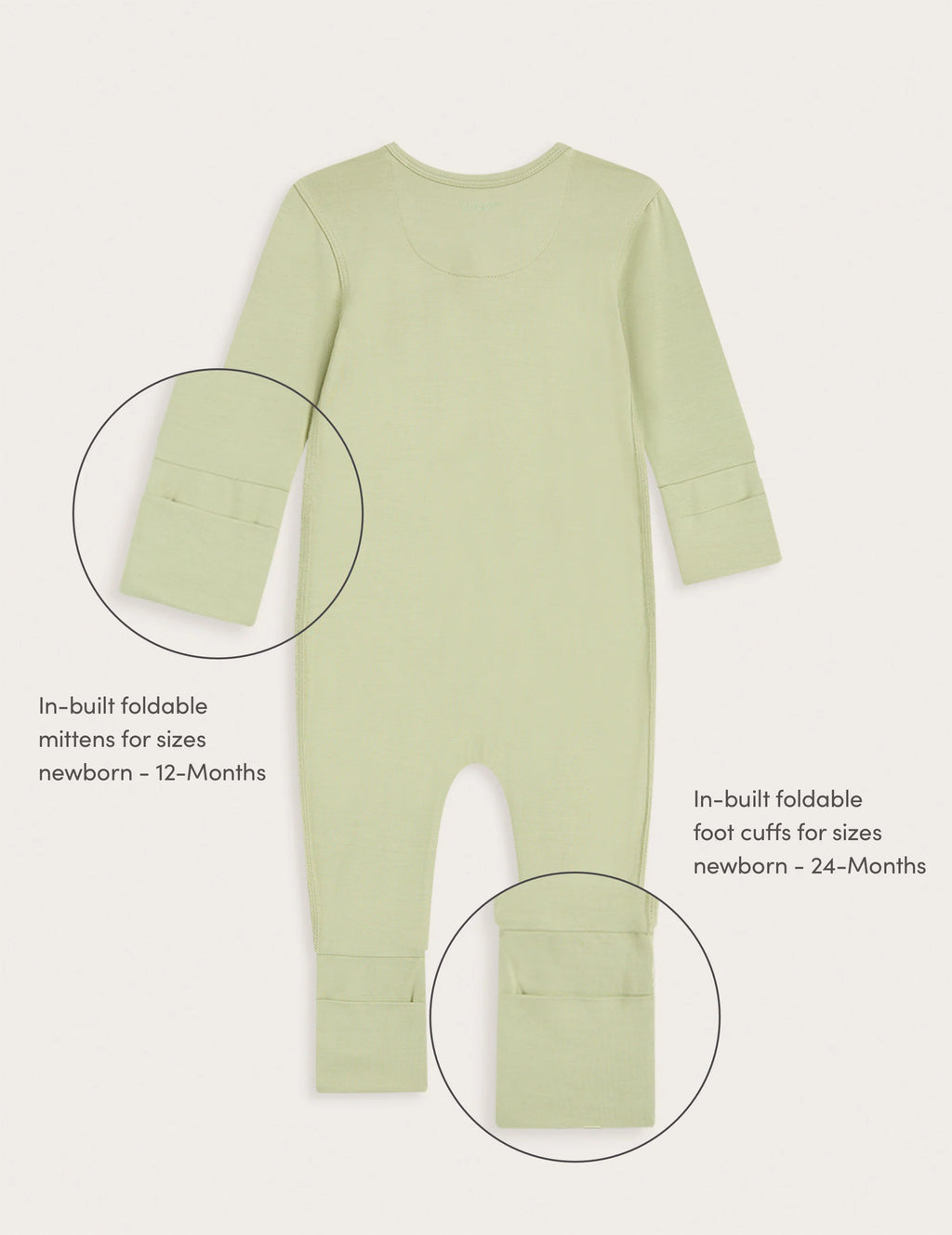 Baby LS Romper Sage