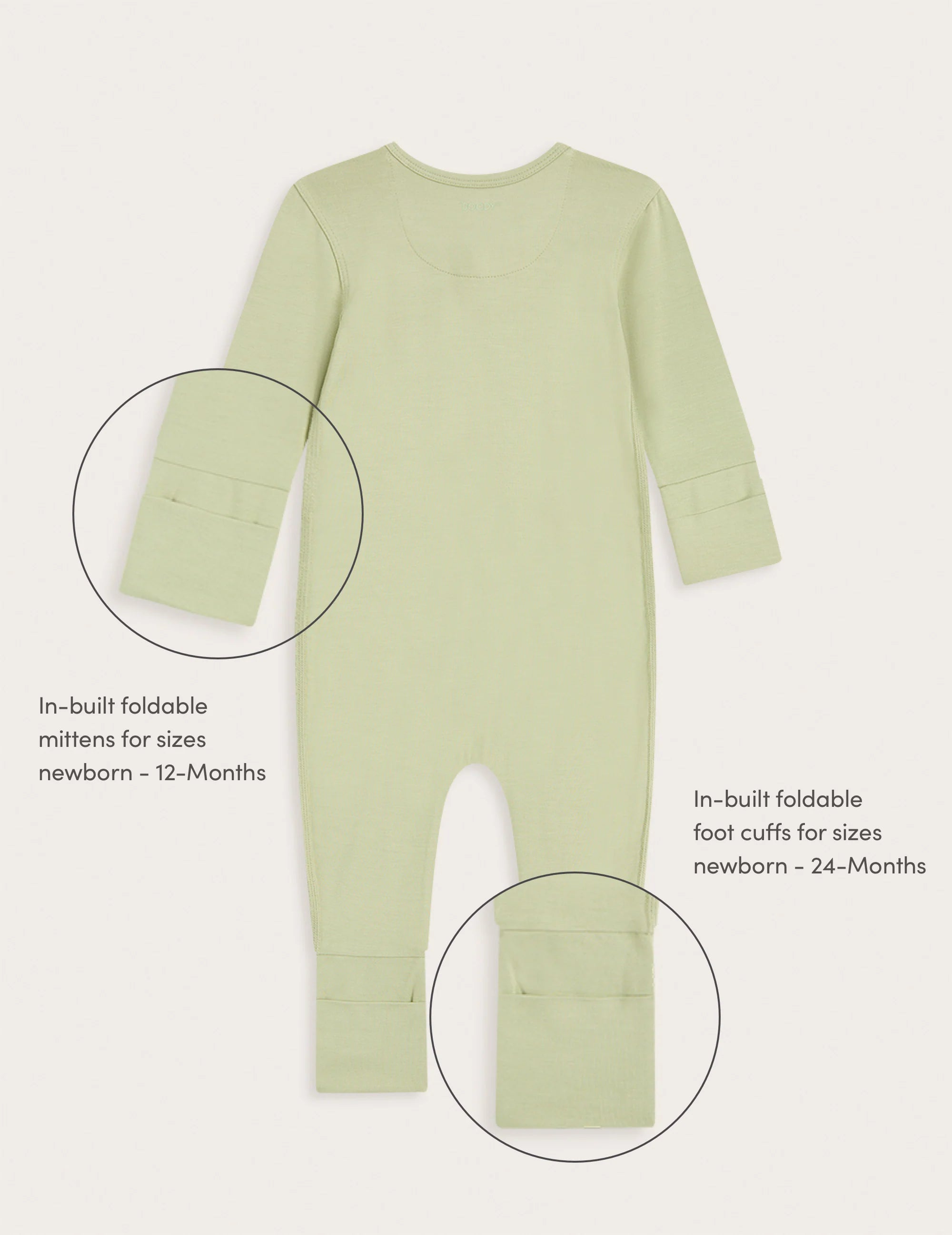 Baby LS Romper Sage