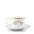 Gold Bit Bone China Cup and Saucer Gold Rim - Little Jill & Co.
