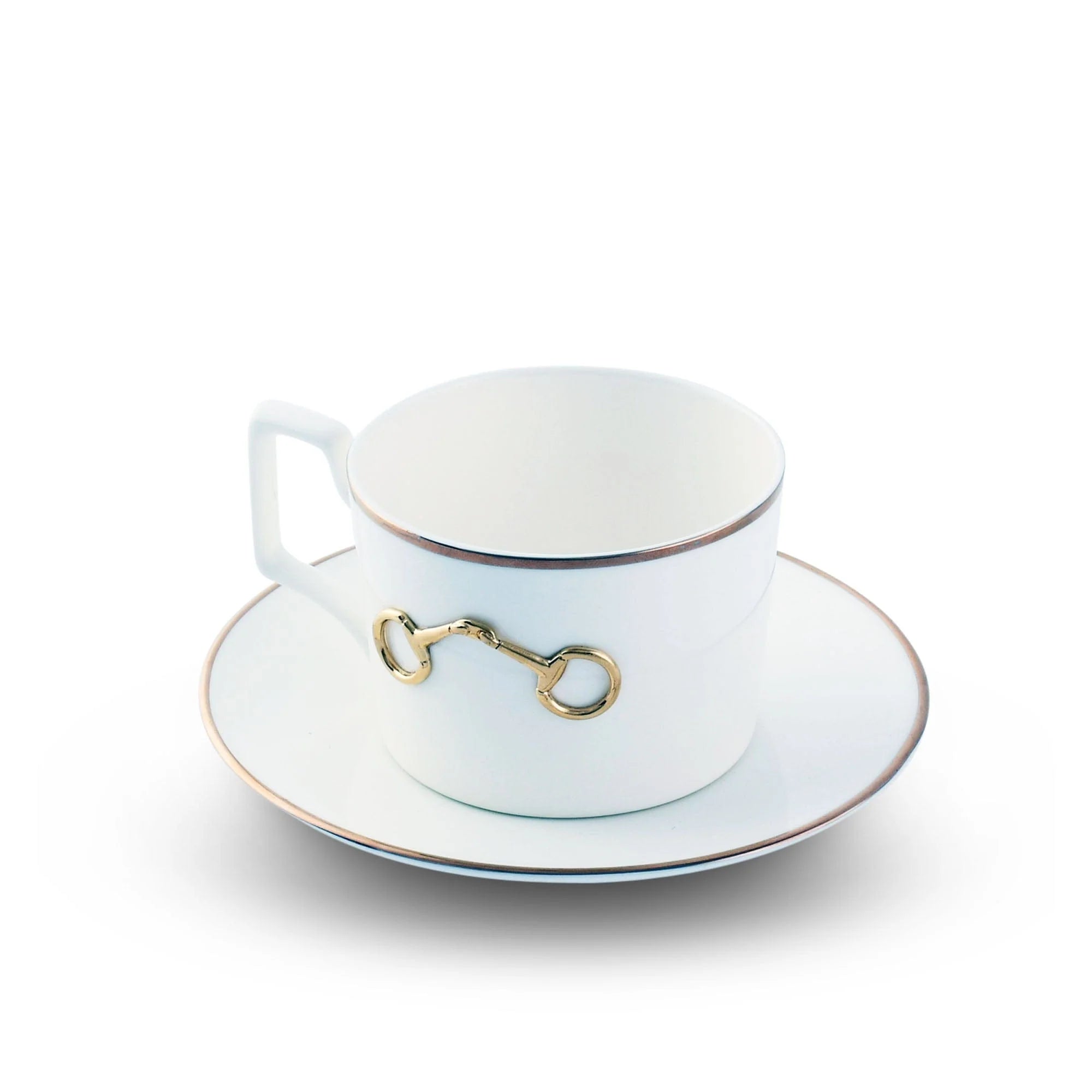 Gold Bit Bone China Cup and Saucer Gold Rim - Little Jill & Co.