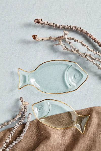 Round Glass Fish Tray Set